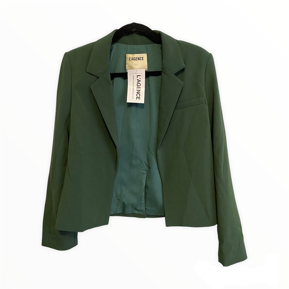 L'AGENCE Green Jen Cropped Blazer